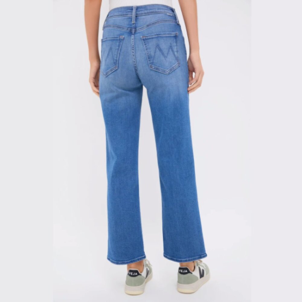 Mother The Rambler Zip Flood Jeans 24 Read Between the Lines Medium Wash - Picture 2 of 7